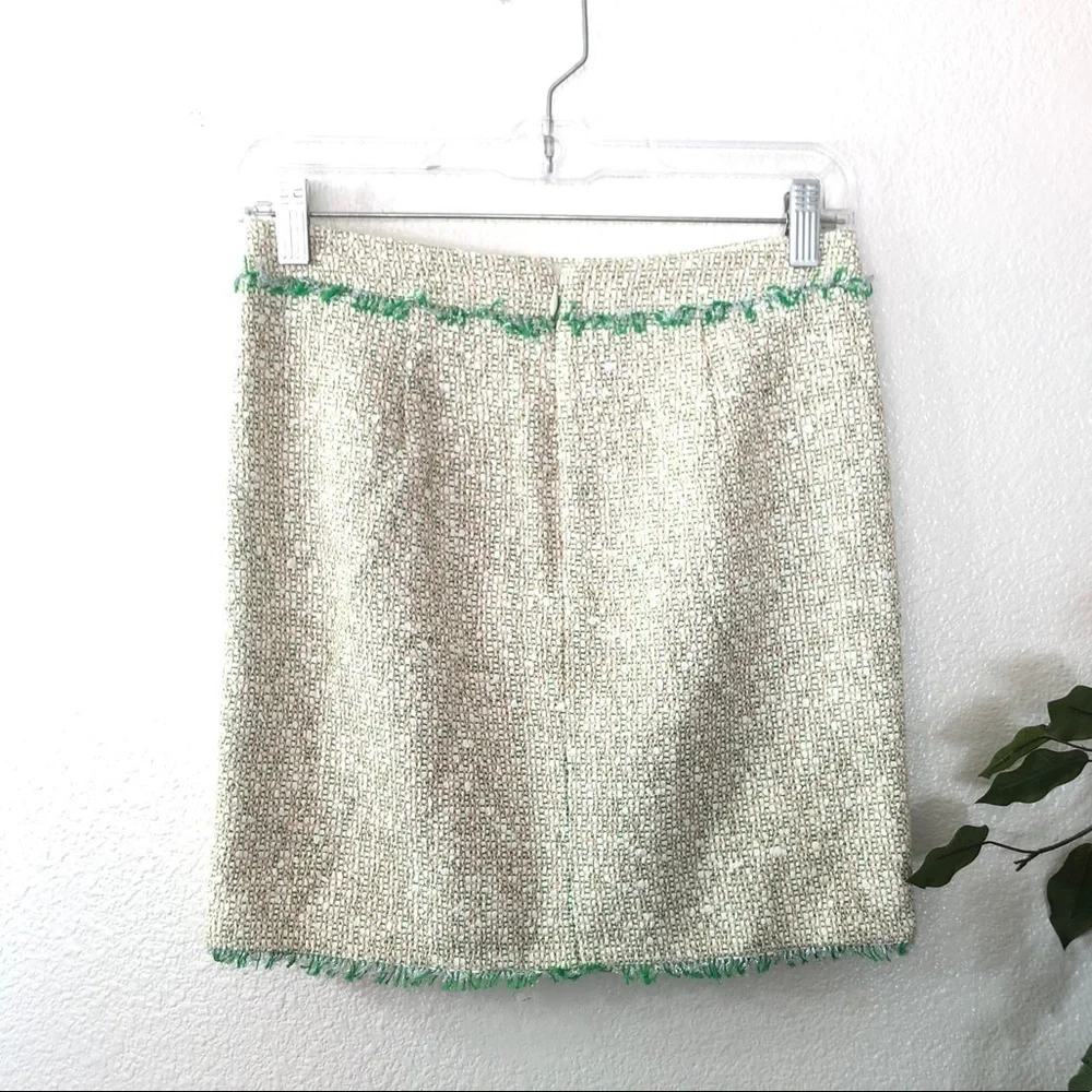 J. Crew Knit Skirt With Green Fringe